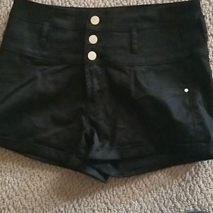 Black high rise shorts